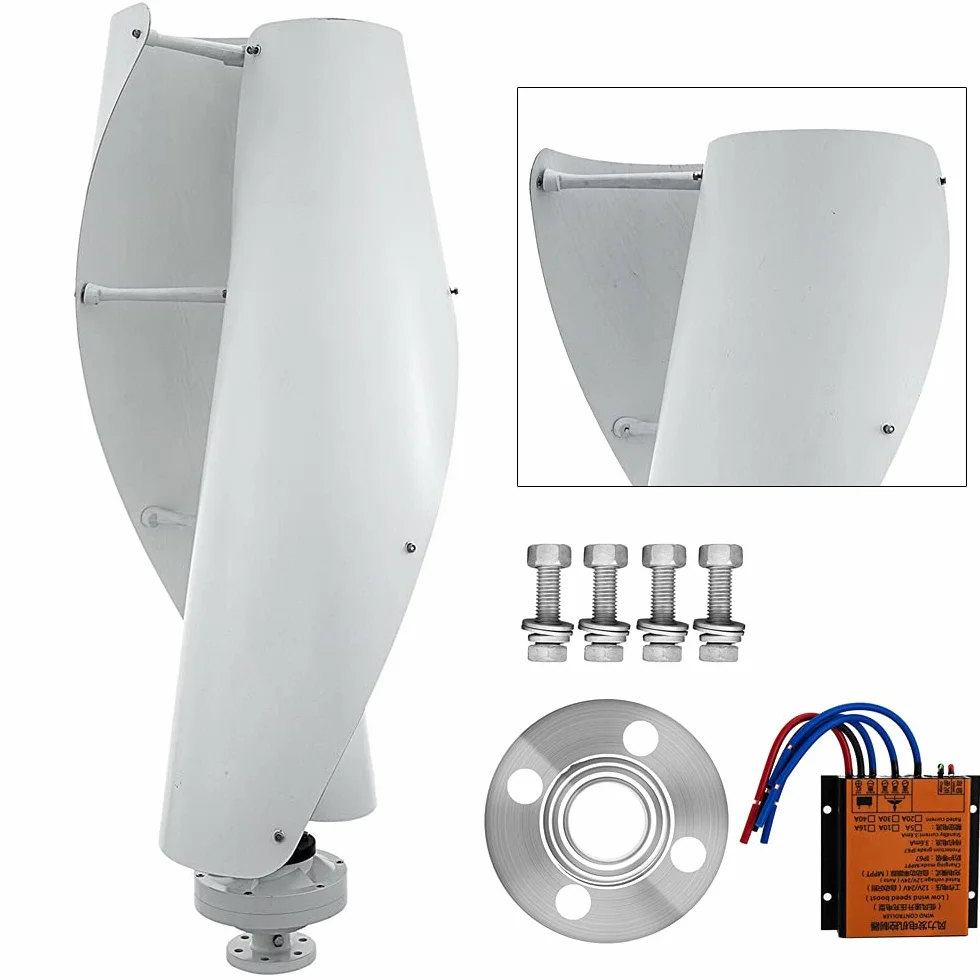 Pionowa turbina wiatrowa 400 W, MPPT 12 V, helix, magnetyczna oś lewitacyjna, łopatki z włókna szklanego