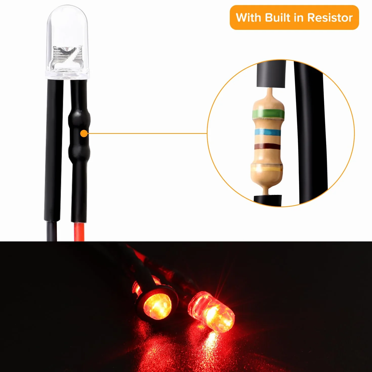 30 Sztuk 5mm 12V Przewodowe Diody LED Światło, Czerwony, 20cm Przewodowe Diody LED + 30 Sztuk 5mm Plastikowy Uchwyt