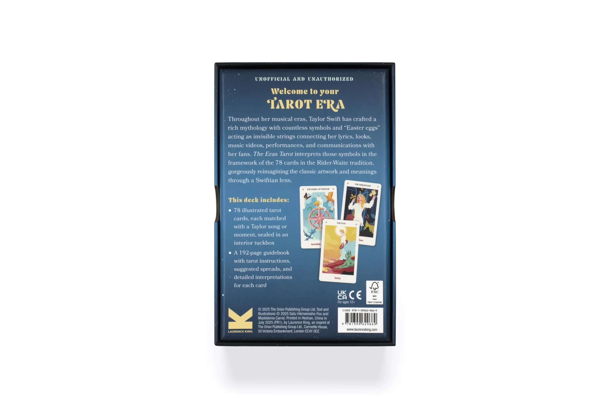 The Eras Tarot /anglais: A Deck and Guidebook Tribute to the Magic of Taylor Swift (Unofficial and Unauthorized)