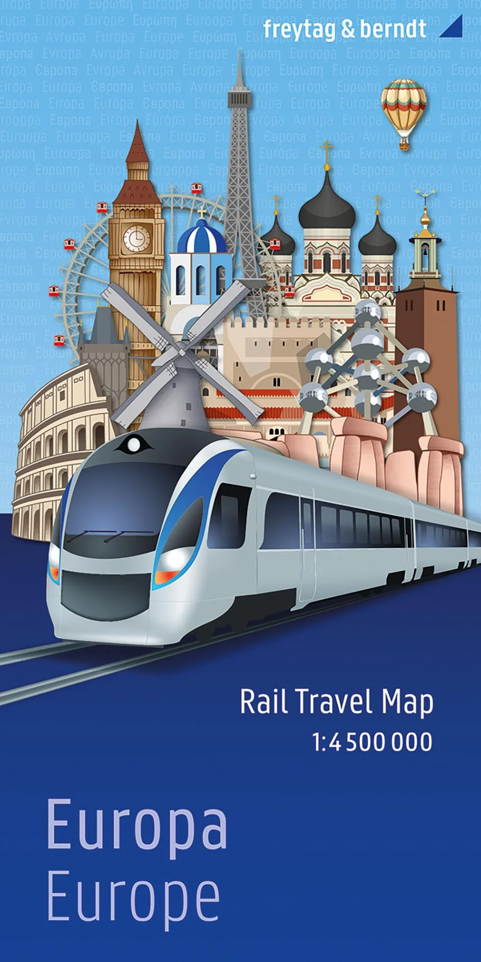 Freytag & Berndt Rail Travel Map Europa 1:4,5 Mio. Eisenbahnkarte