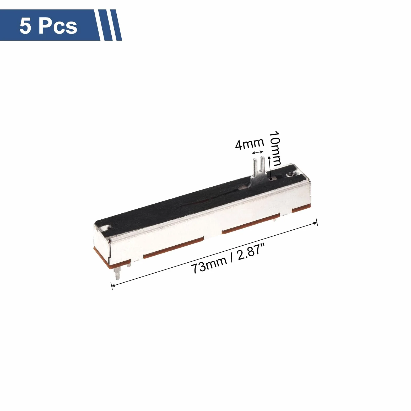 QUARKZMAN 2 sztuki prosty podwójny liniowy suwak potencjometr 6 pin B100Kx2 60 mm (dł.) 45 mm skok 4 x 10 mm uchwyt Fader zmienne rezystory mikser potencjometr elektroniczny do ściemniania
