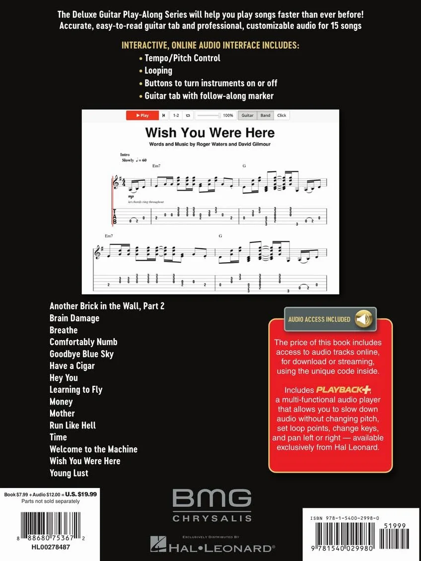 Pink Floyd Deluxe Guitar Play-Along Volume 11 Book Online Audio