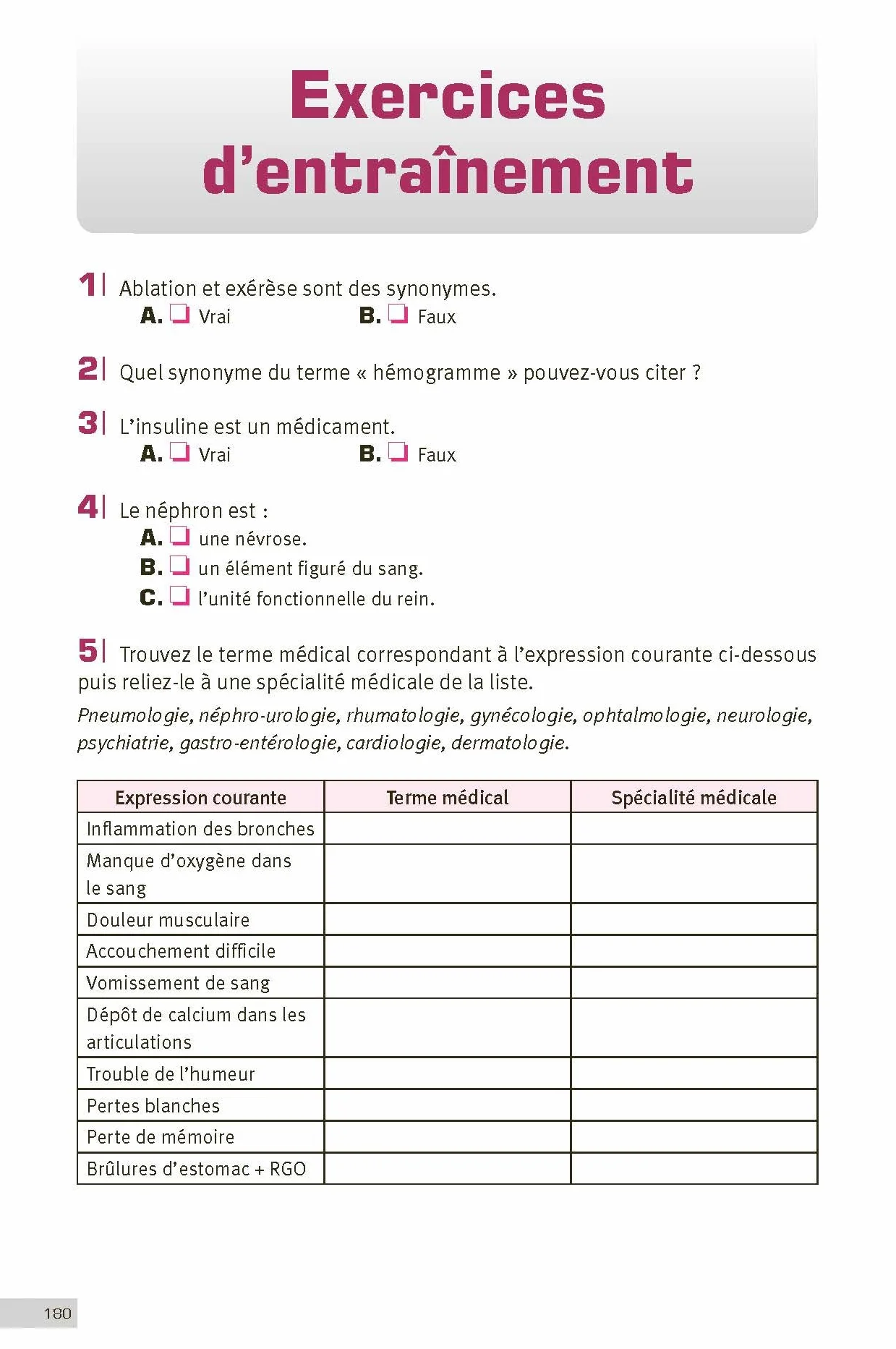 Terminologie médicale et physiopathologie - Ouvrage de référence