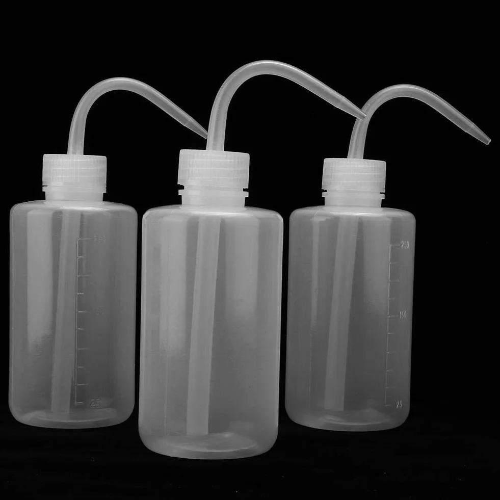 3szt 250ml Tatuaż Wash Curved Style czyszczenia butelek Squeeze Plastikowe algi zielone podlewania plastikowy wycisnąć tryskawkę Bezpieczeństwo butelce