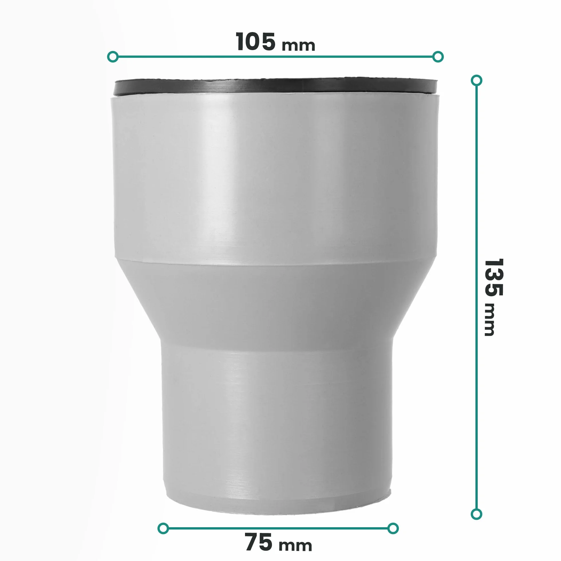 Millto™ Króciec przyłączeniowy WC 75 z gumowymi uszczelkami, rura przyłączeniowa, zestaw przyłączeniowy do rury toaletowej, uszczelka, przyłącze, akcesoria, przyłącze do muszli klozetowej