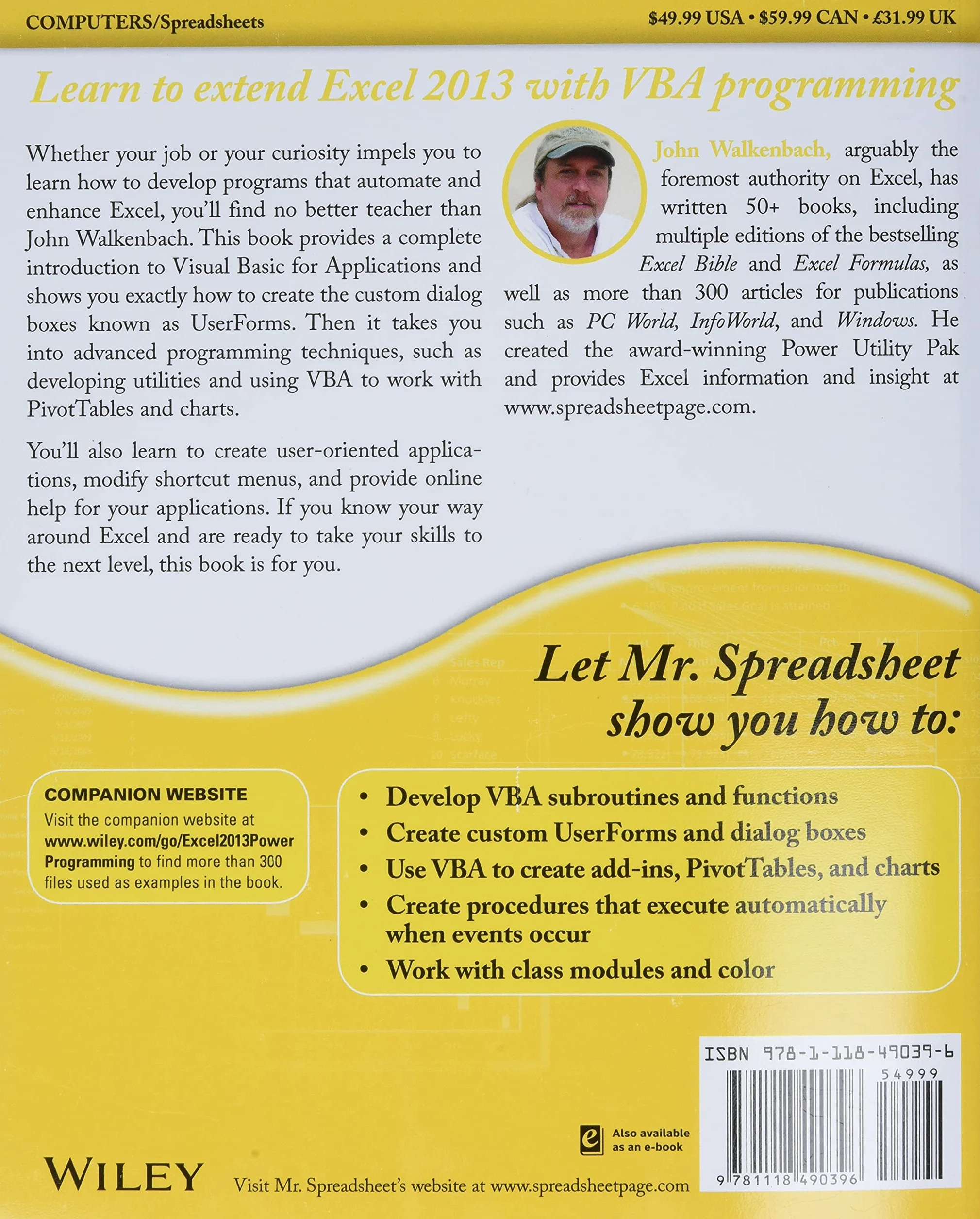 Microsoft Excel 2013 Power Programming with VBA