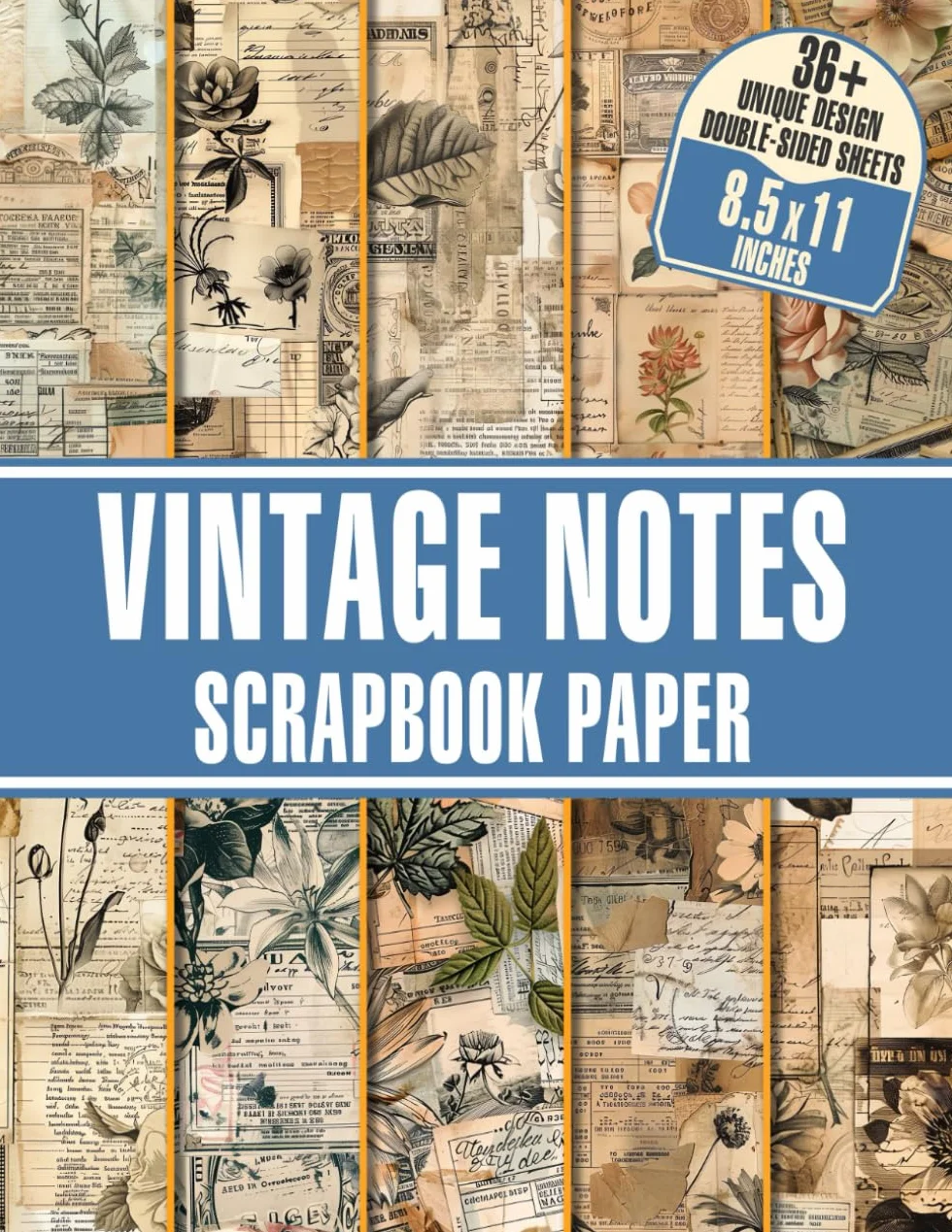 Vintage Notes Scrapbook Paper: Double-Sided Designs for Paper Crafts