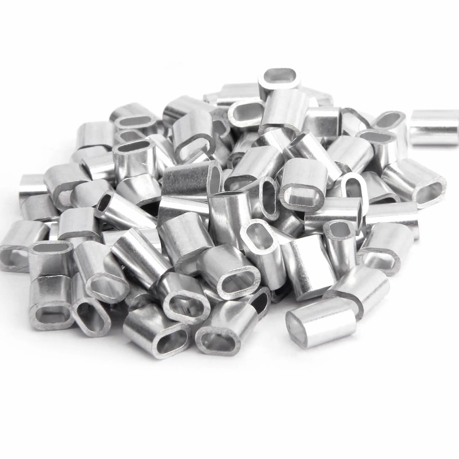 Aluminiowe zaciski zaciskowe 3 mm, 120 sztuk aluminiowych tulejek zaciskowych, zaciski zaciskowe aluminiowe zaciski do liny drucianej, tuleje zaciskowe, tuleje metalowe, zaciski aluminiowe zaciskowe,
