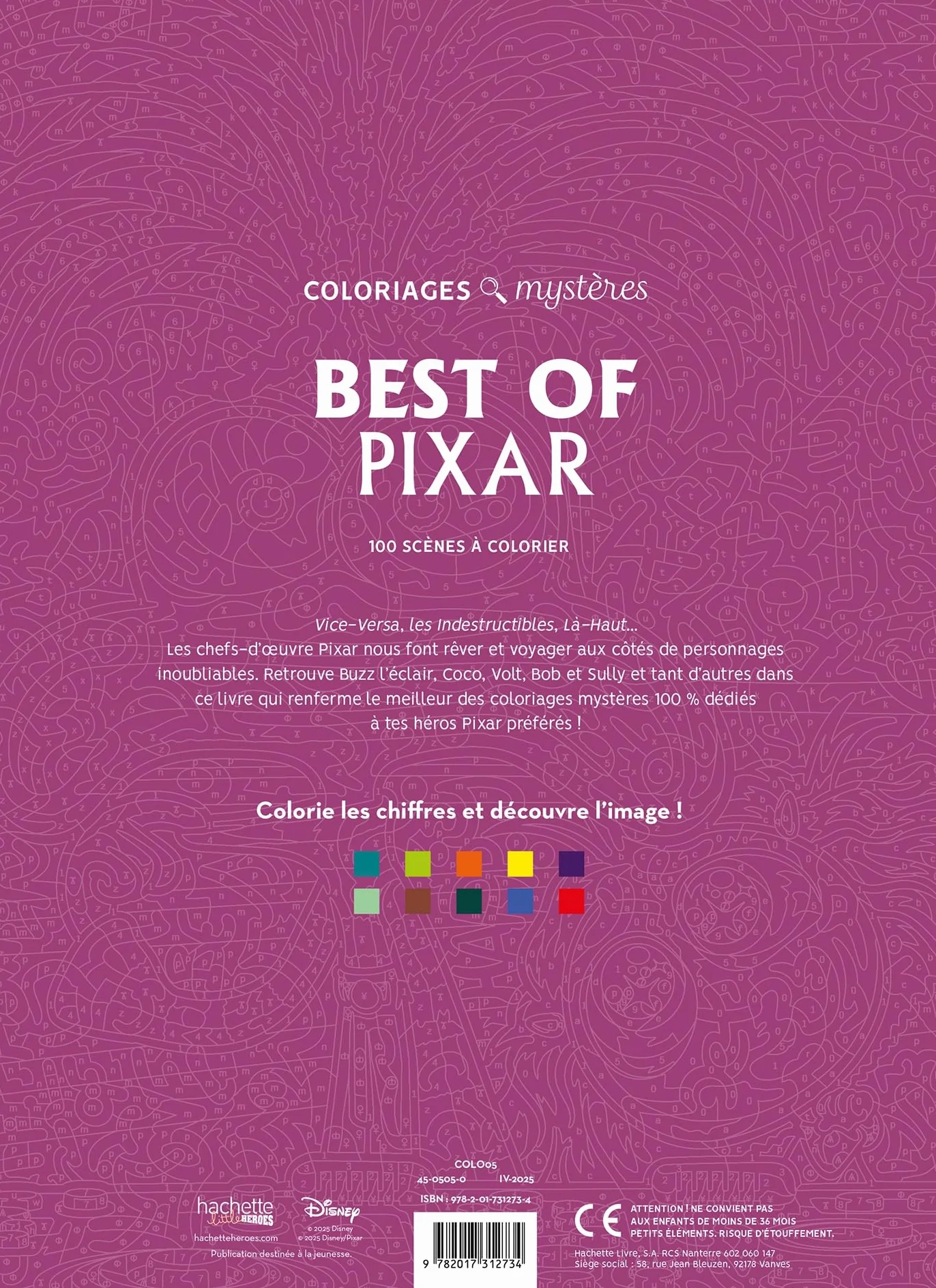 Coloriages mystères Disney Best of Pixar
